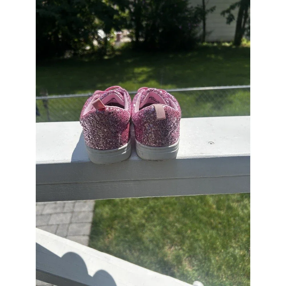 Bernal Girls Pink Glitter Sparkle Sneakers Size 12